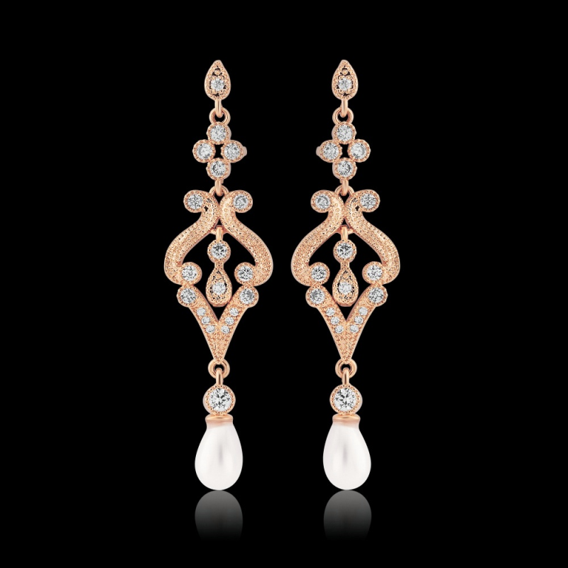 7667 CUBIC ZIRCONIA - ENCHANTING EARRINGS - ROSE GOLD
