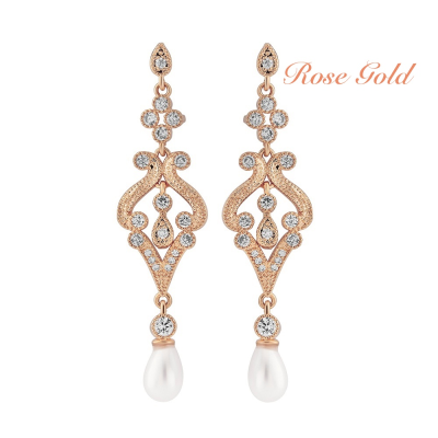 7667 CUBIC ZIRCONIA - ENCHANTING EARRINGS - ROSE GOLD