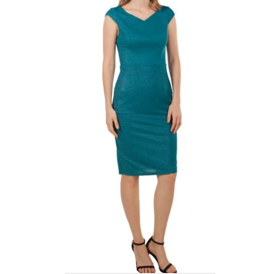 10681 Soft teal green stretch crepe fabric HIRE