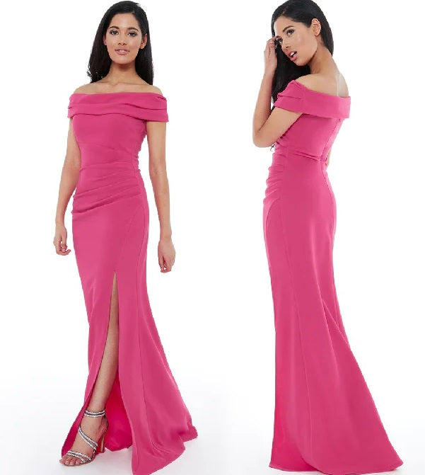 10695C designer gown Cerise Bardott style size 8