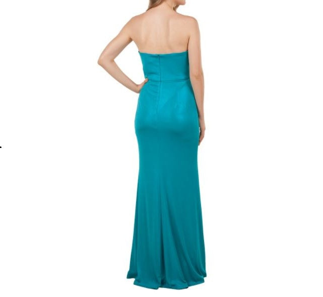 10785 Soft teal green stretch fabric. Sweetheart, split HIRE.
