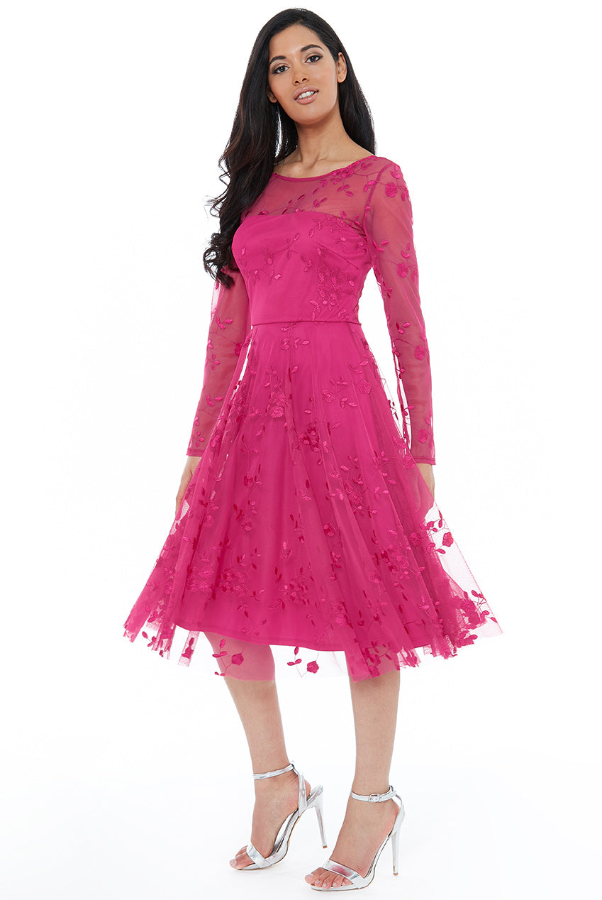 Cerise pink hotsell lace dress