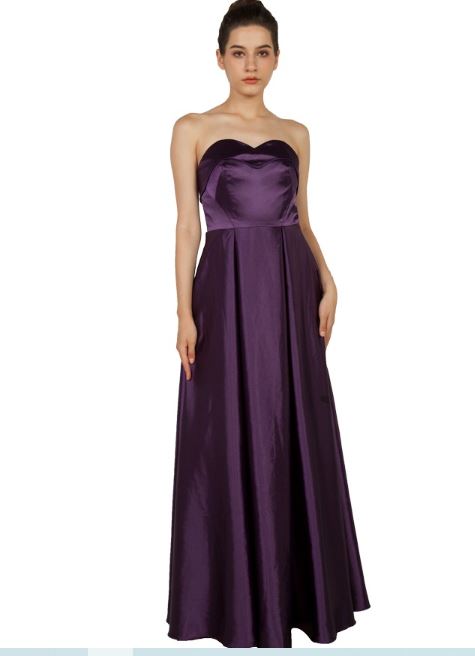 11172P Purple satin A-line ball gown