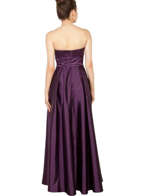 11172P Purple satin A-line ball gown