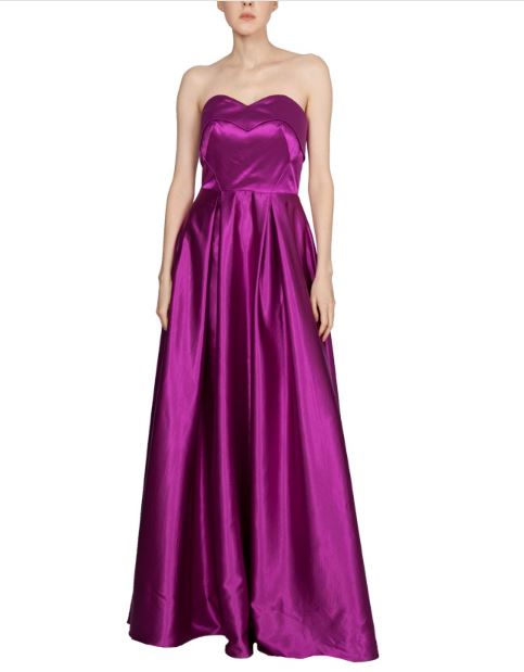 11172 Light Purple satin A-line ball gown.