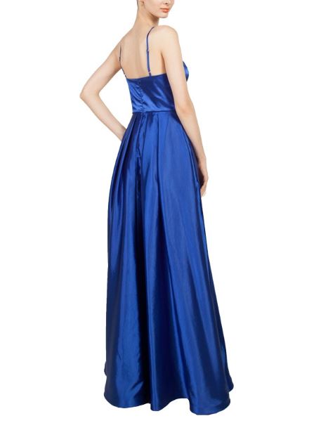 11177RB Royal blue satin A-line ball gown