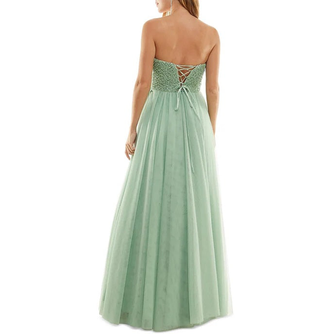 11312 Oh so feminine! Beaded strapless top. Full tulle skirt.