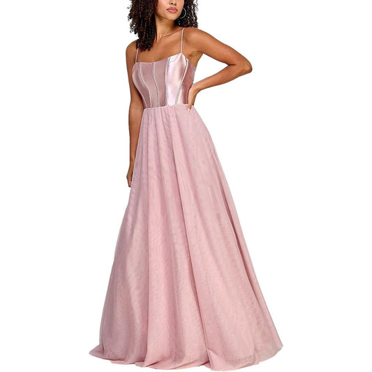 11492 Modern princess. French rose satin and tulle