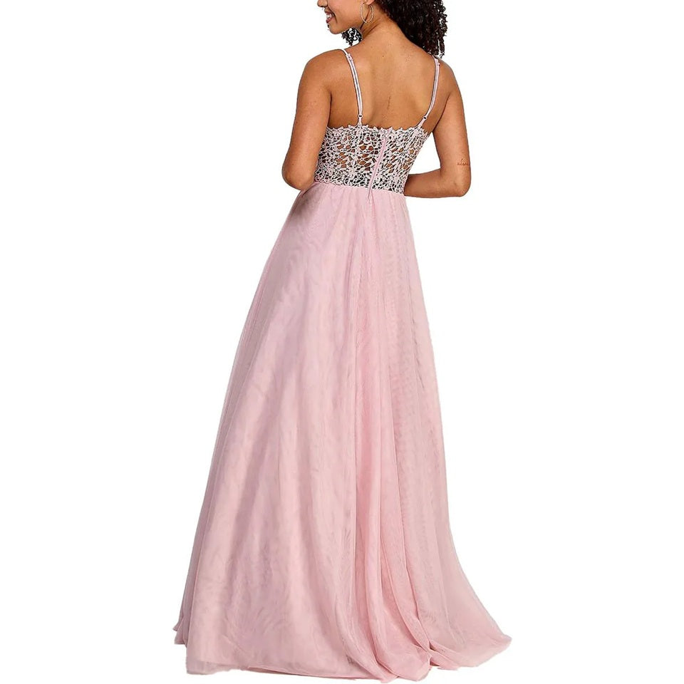 11492 Modern princess. French rose satin and tulle