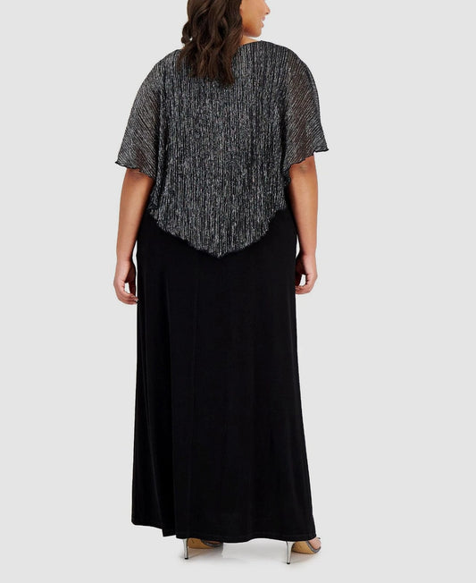 11494 Black, elegant, ankle length with shimmer overtop