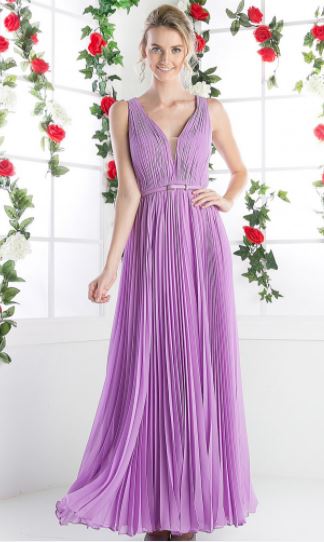 11550 Lavender chiffon. V-neckline.