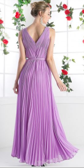 11550 Lavender chiffon. V-neckline.