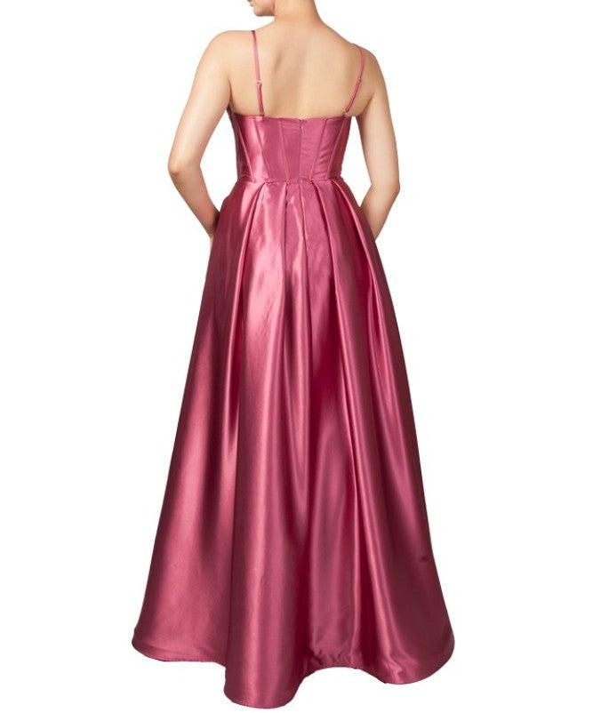11576P A line stunning mauve pink satin.