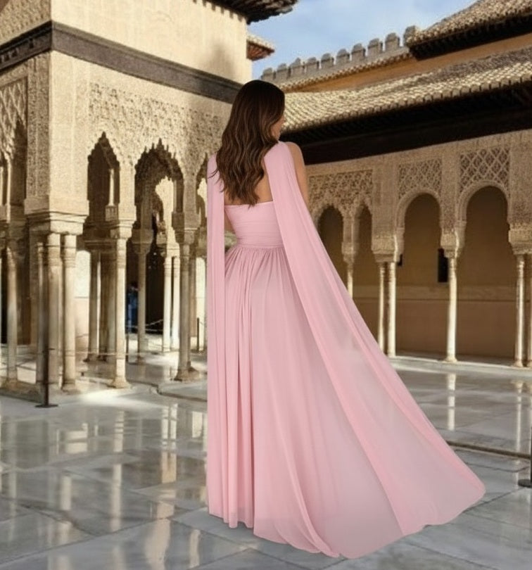 11608 Pink strapless with long scarf