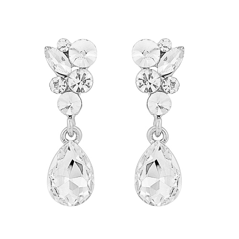 7503 ATHENA COLLECTION - CRYSTAL ENCHANTMENT EARRINGS- SILVER