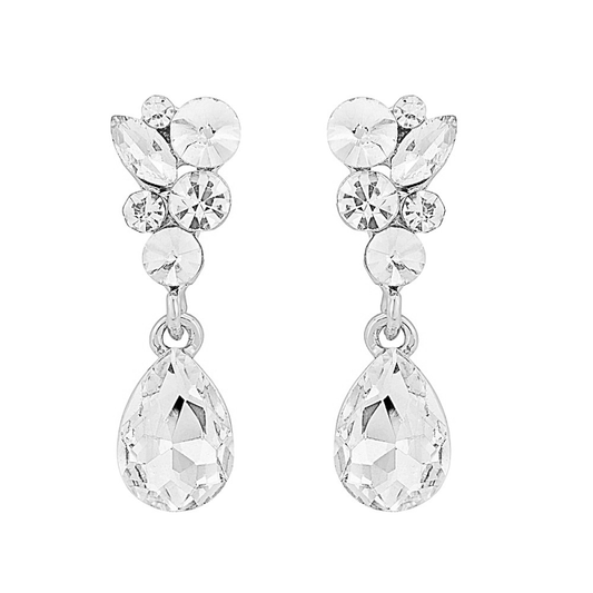 7503 ATHENA COLLECTION - CRYSTAL ENCHANTMENT EARRINGS- SILVER