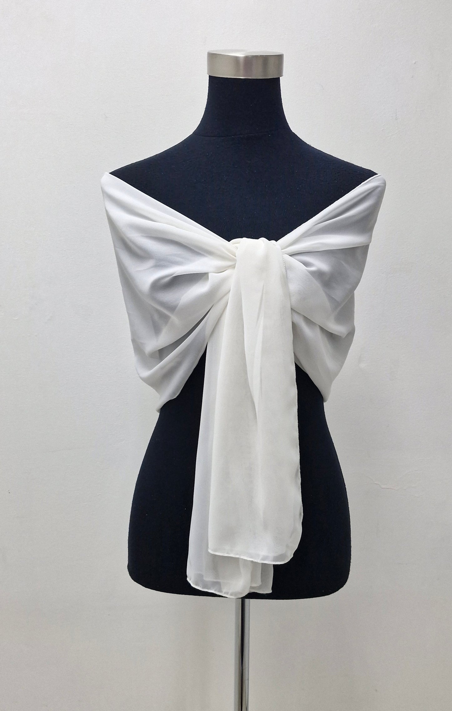 Wp1011 ivory chiffon wrap / scarf.