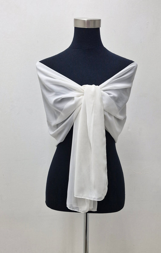 Wp1011 ivory chiffon wrap / scarf.