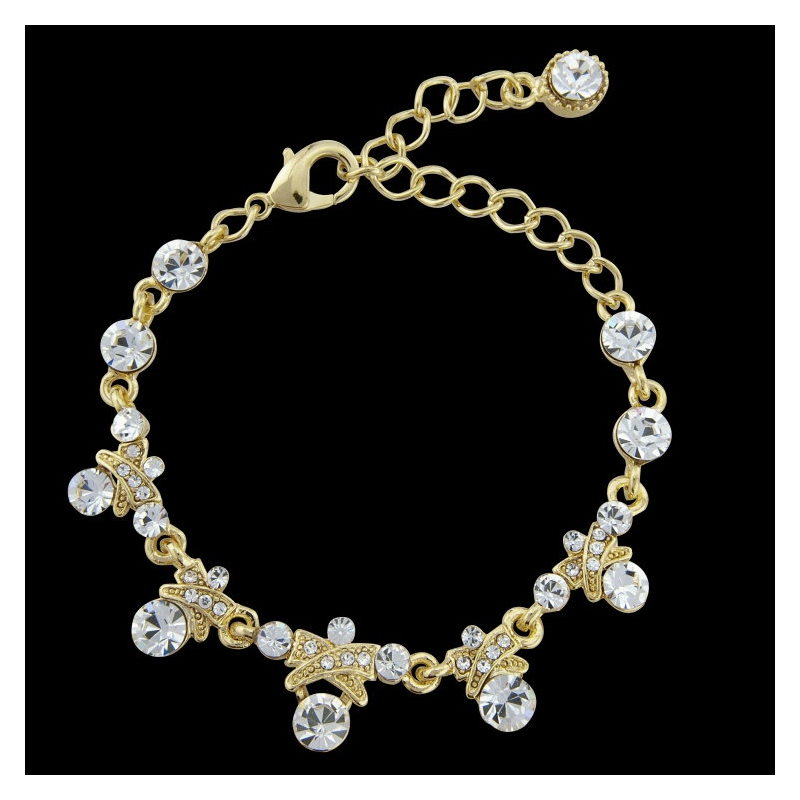 7460 ORNATE CRYSTAL CHIC BRACELET - GOLD