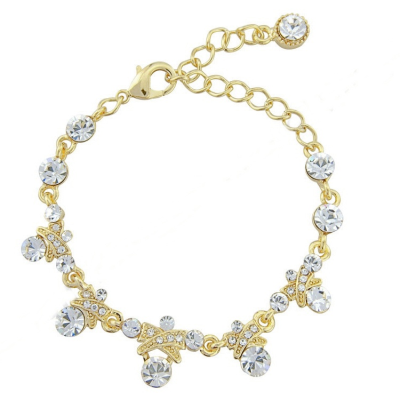 7460 ORNATE CRYSTAL CHIC BRACELET - GOLD