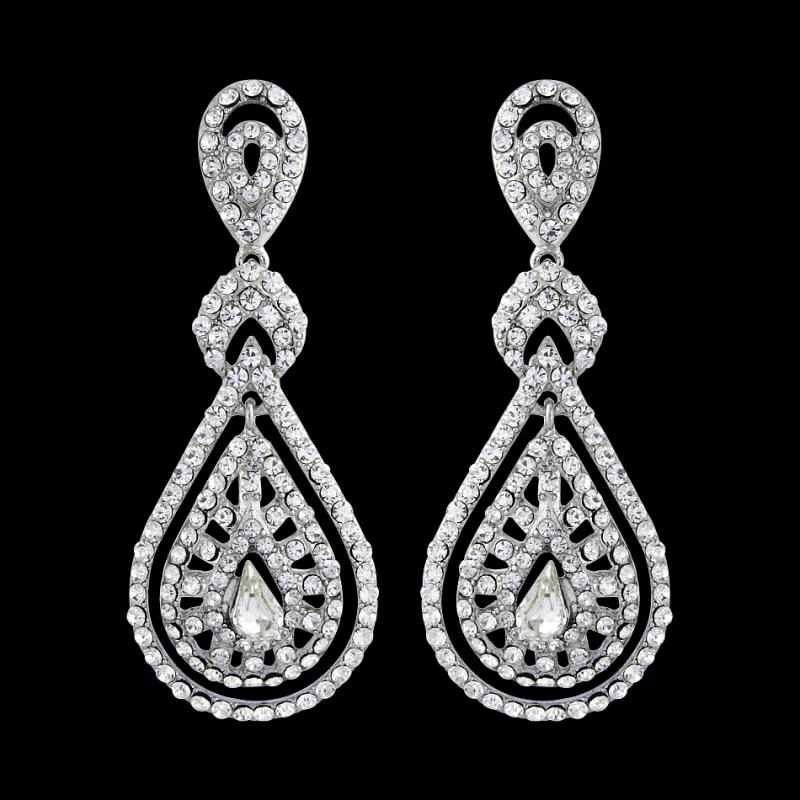 7344  Bejewelled Art Deco Earring