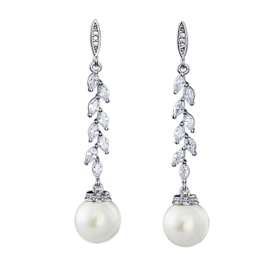 7504 CUBIC ZIRCONIA COLLECTION - PEARL DROP EARRINGS