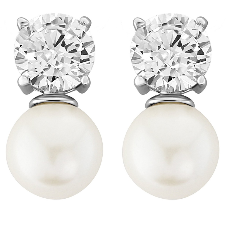 7681 Cubic Zirconia - Elegant Pearl Necklace Set.