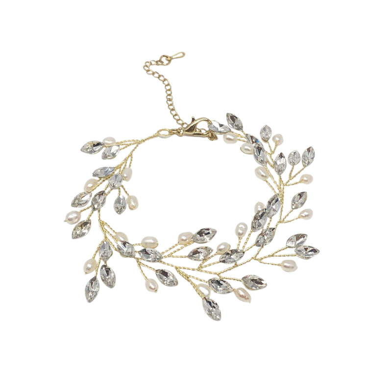 7508 ATHENA COLLECTION - PEARL VINE BRACELET - GOLD.