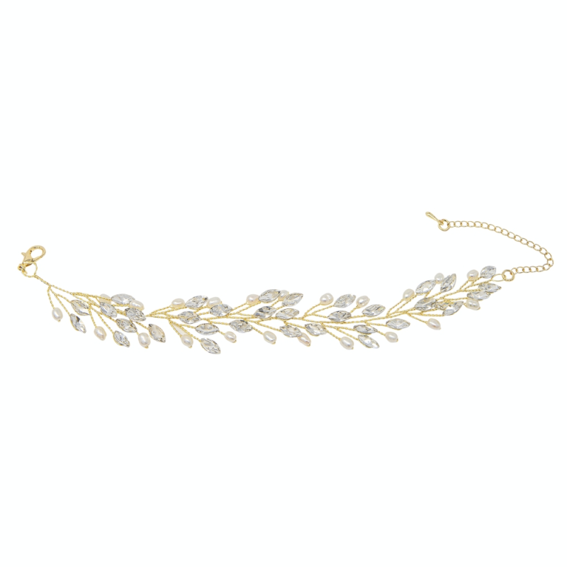 7508 ATHENA COLLECTION - PEARL VINE BRACELET - GOLD.