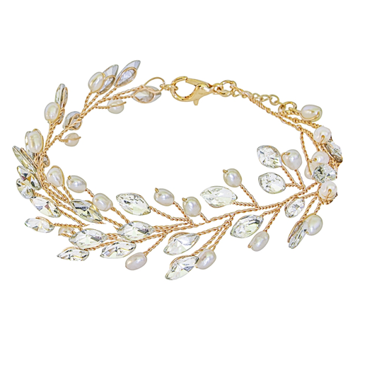 7508 ATHENA COLLECTION - PEARL VINE BRACELET - GOLD.