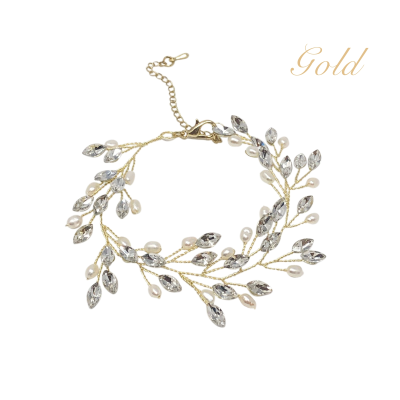 7508 ATHENA COLLECTION - PEARL VINE BRACELET - GOLD.