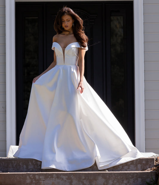 71167 -  off-shoulder, mikado satin. So elegant