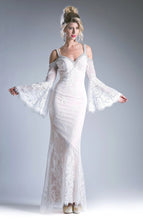 71318 ivory with nude lining. Super cute boho wedding gown. size 8