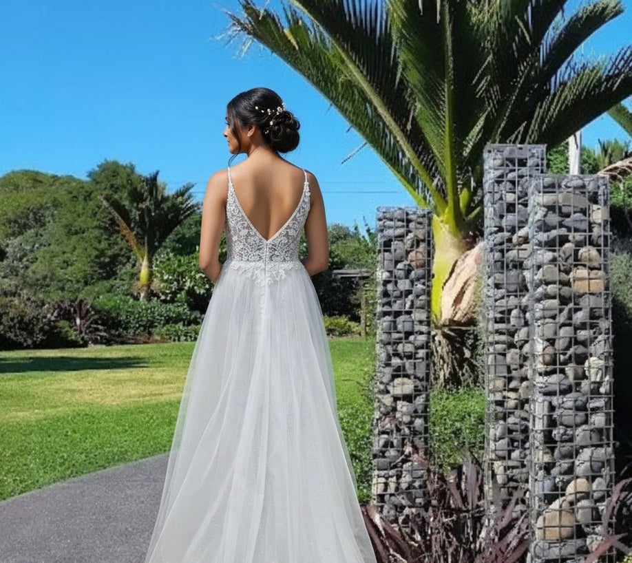71328  Layered tulle A line with delicate bodice detail