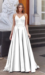 71540 - Satin skirt with lace bodice and open back