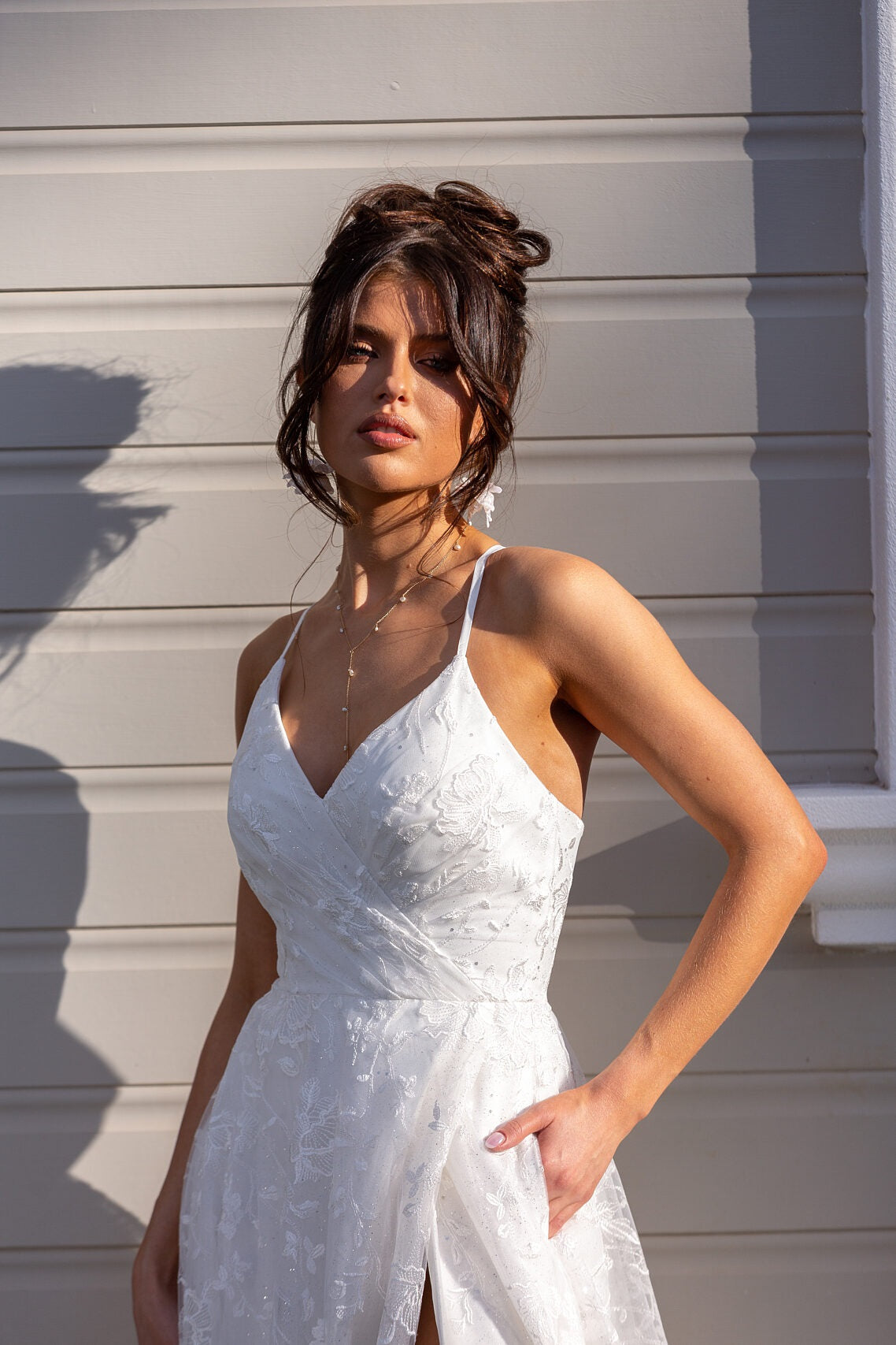 71635 - Stunning embroidered floral design on sparkle tulle