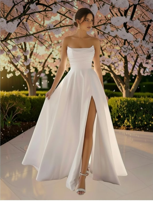 71830  Stunning strapless Mikado with cheeky pockets