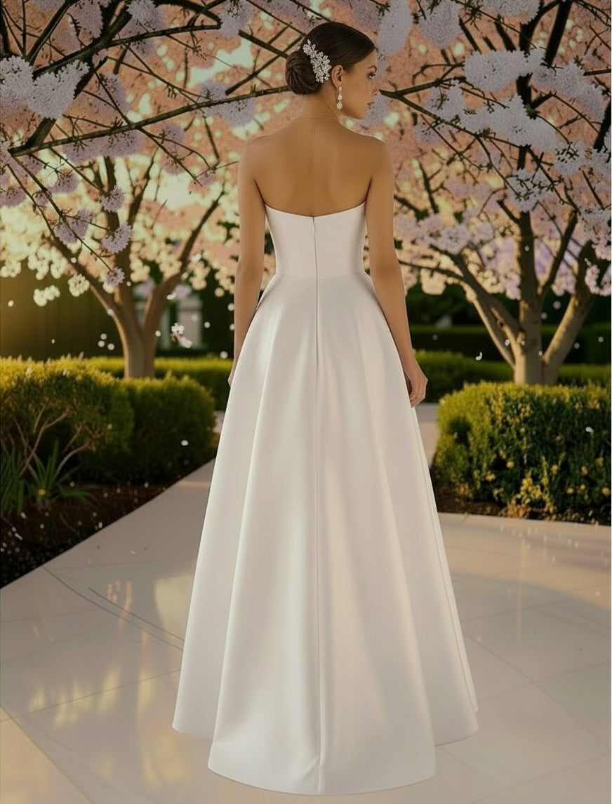 71830  Stunning strapless Mikado with cheeky pockets