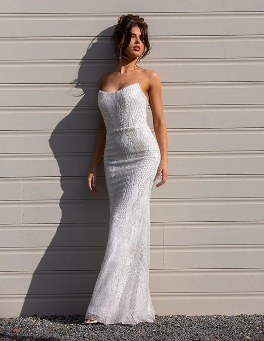 71990 strapless beautifully beaded fitted.