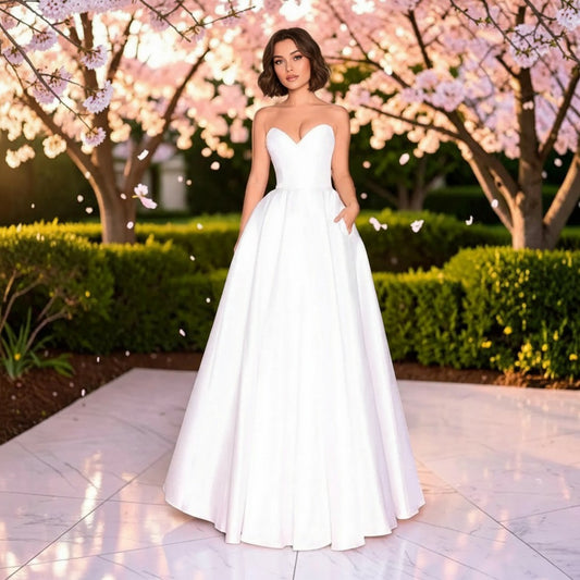 72010  Elegant strapless sweetheart neckline