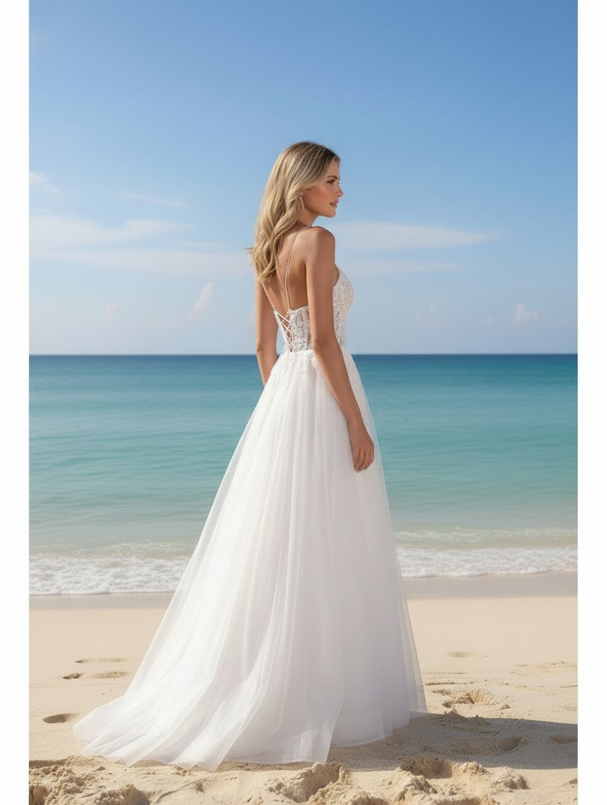 72071. Embroidered lace applique bodice.