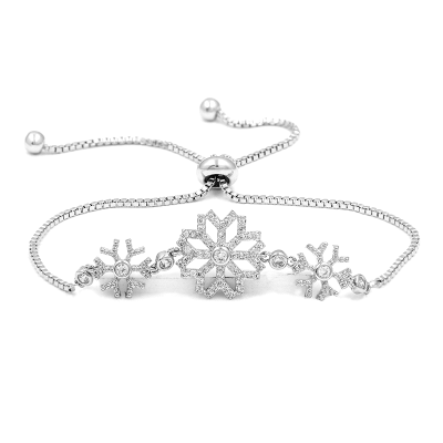 7507 ATHENA COLLECTION - CRYSTAL SNOWFLAKE BRACELET - SILVER.