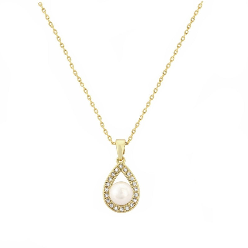 7480 precious gold, crystals and pearl necklace