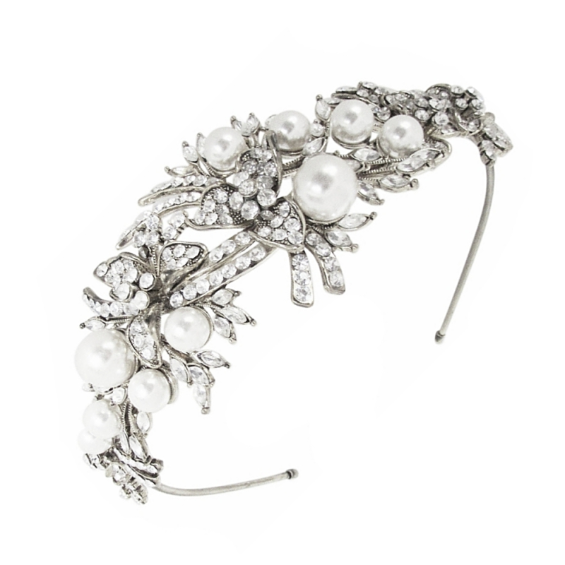 7452 Vintage allure antique silver hairband