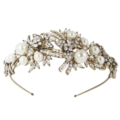 7451 Vintage allure antique gold hairband.