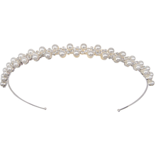 7470 SIMPLY CHIC PEARL HEADBAND double row- SILVER.