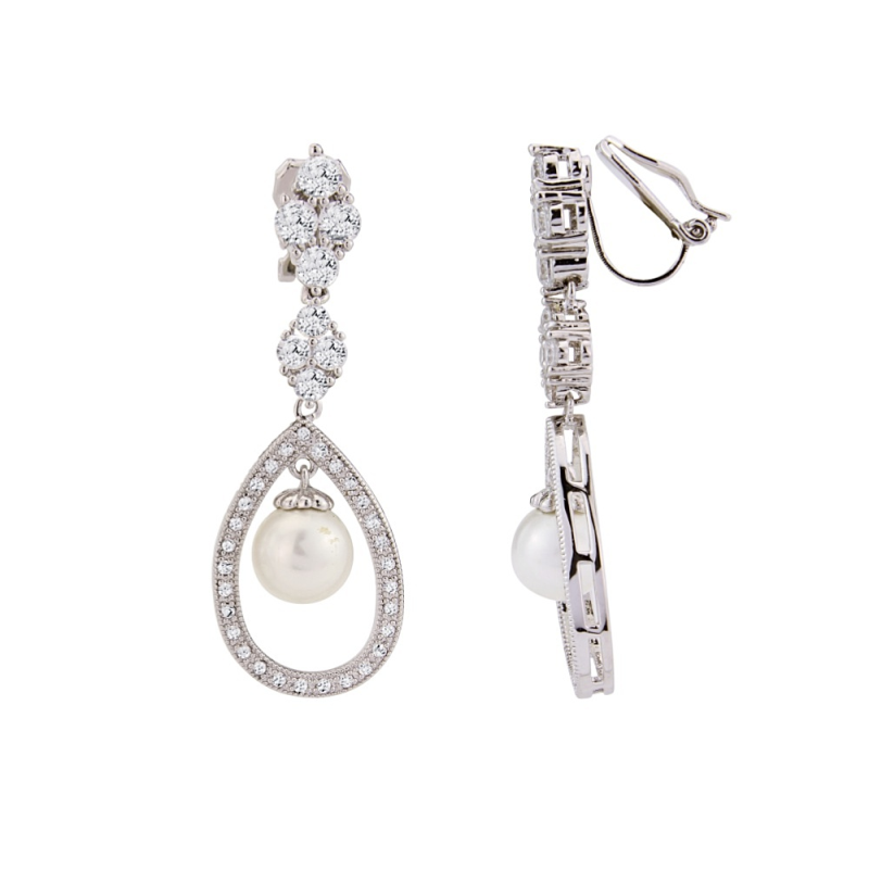 7509 CUBIC ZIRCONIA - CLIP ON EARRING - VINTAGE INSPIRED.