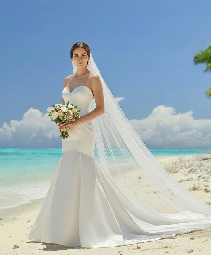 BBV1  Simple 2m veil. Perfect addition to most bridal gowns