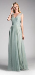 bm1002 light sage tulle a line. Size 10.