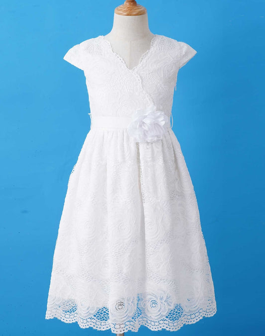 G20271 Off white lace bodice and skirt.